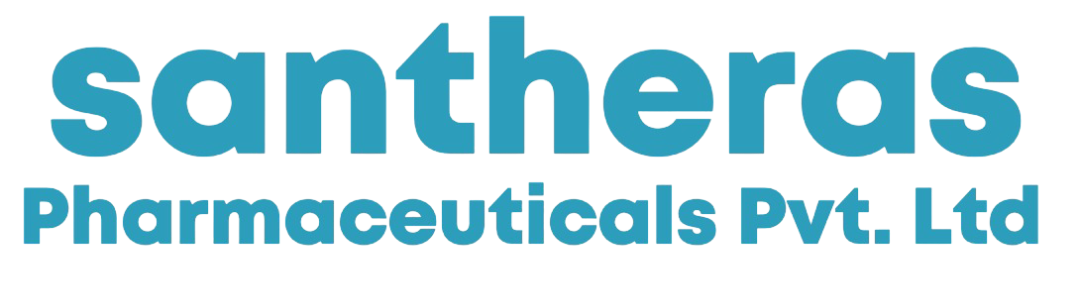 santheras pharmaceuticals mont logo teal