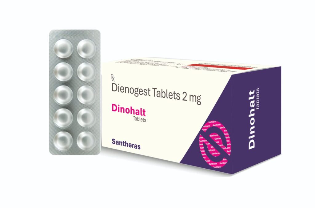 Dinohalt Dienogest 2 mg tablets for the management of endometriosis and associated pelvic pain.